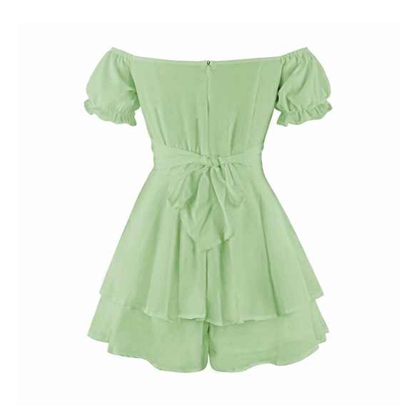 🖤Alrise Green Romper Dress - Light Green - Picture 3 of 6